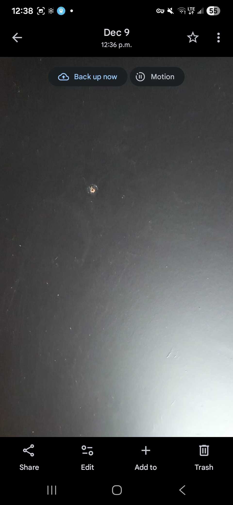 Una foto in movimento di un soffitto riprodotta nell'app Google Foto