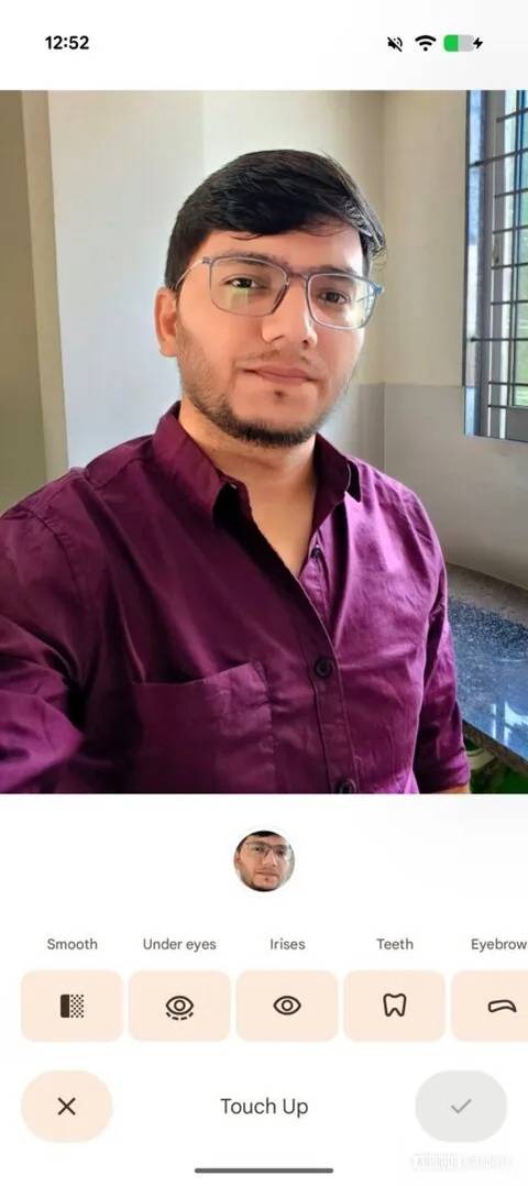 Uno screenshot che evidenzia le opzioni disponibili nella prossima funzionalità di ritocco in Google Foto