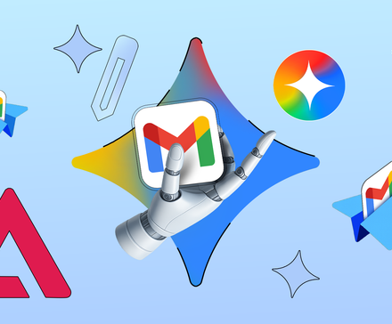 Άρχισα να χρησιμοποιώ το Gemini στα Φύλλα Google και άλλαξε το παιχνίδι Απεικόνιση ενός ρομποτικού χεριού που κρατά το λογότυπο του Gmail, που περιβάλλεται από λάμψεις Google Gemini και ιπτάμενα χάρτινα αεροπλάνα.