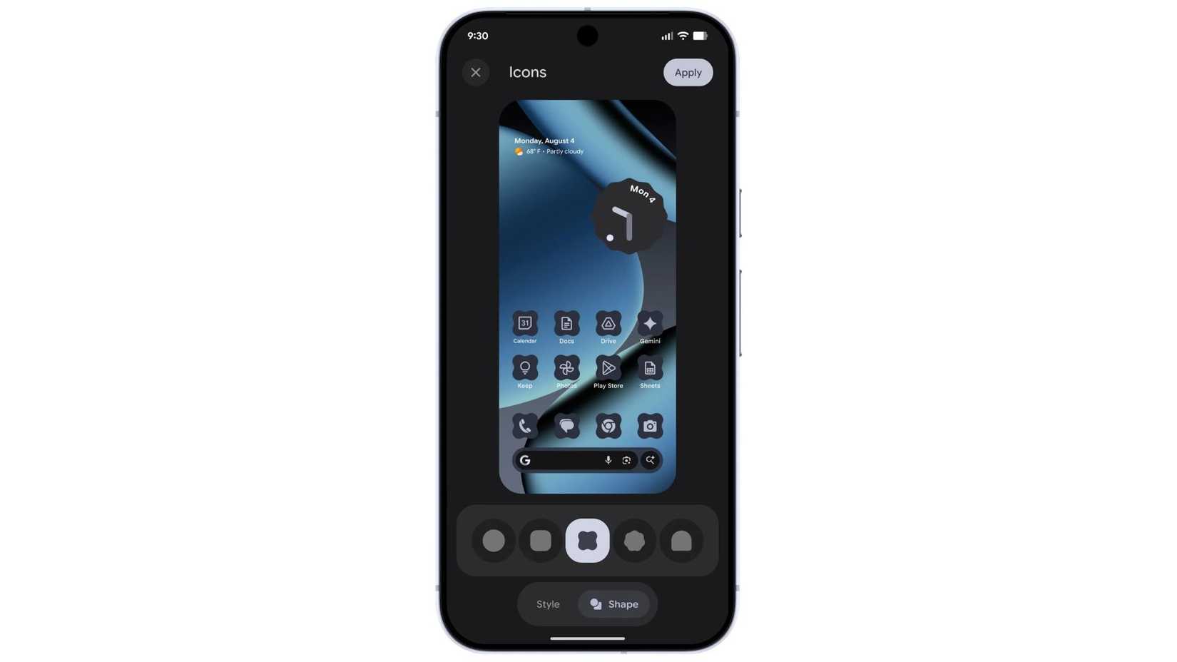 app icons in android 16 qpr2