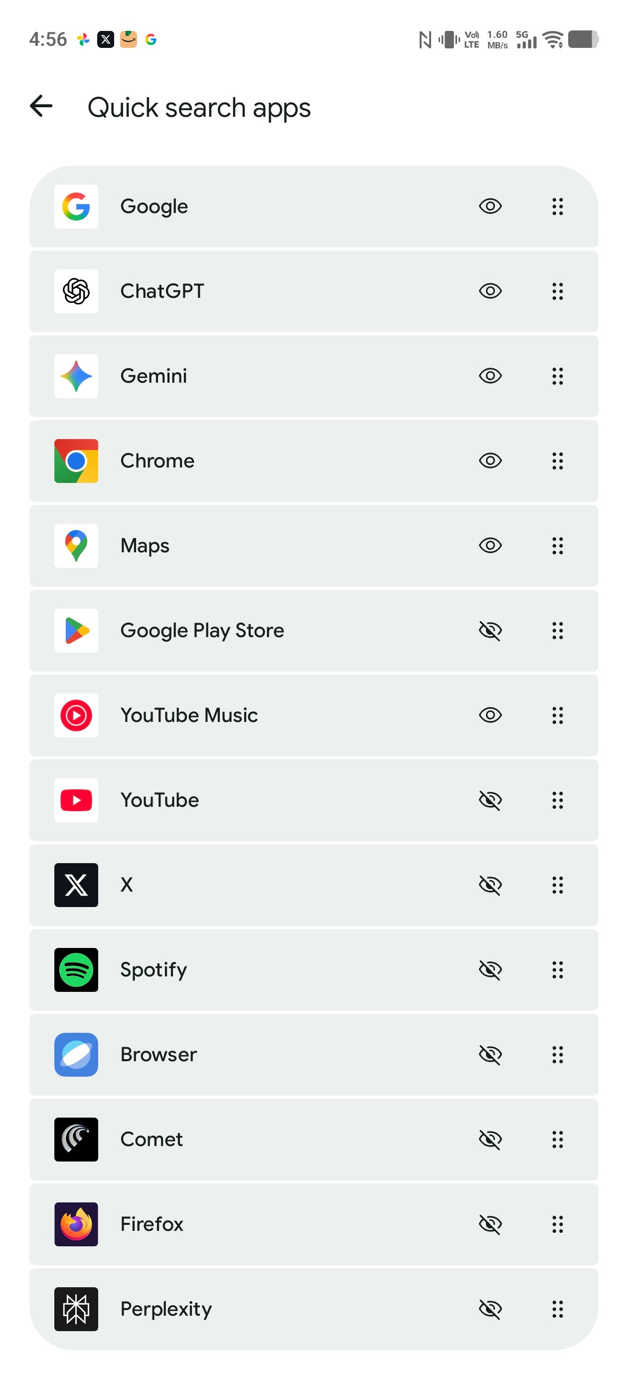 Pixel Search - Quick search apps option