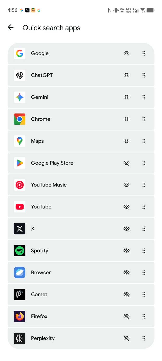 Pixel Search - Quick search apps option