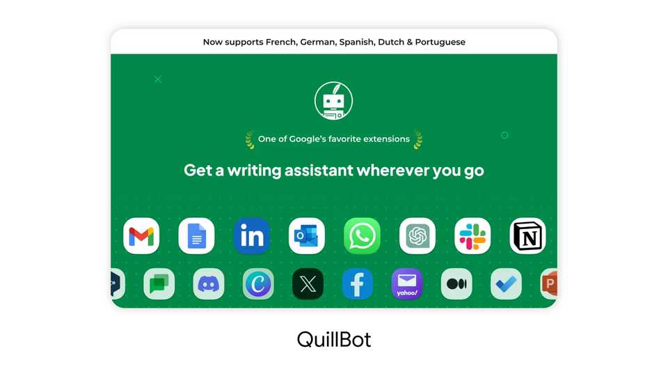 A graphic highlighting the Quillbot extension.