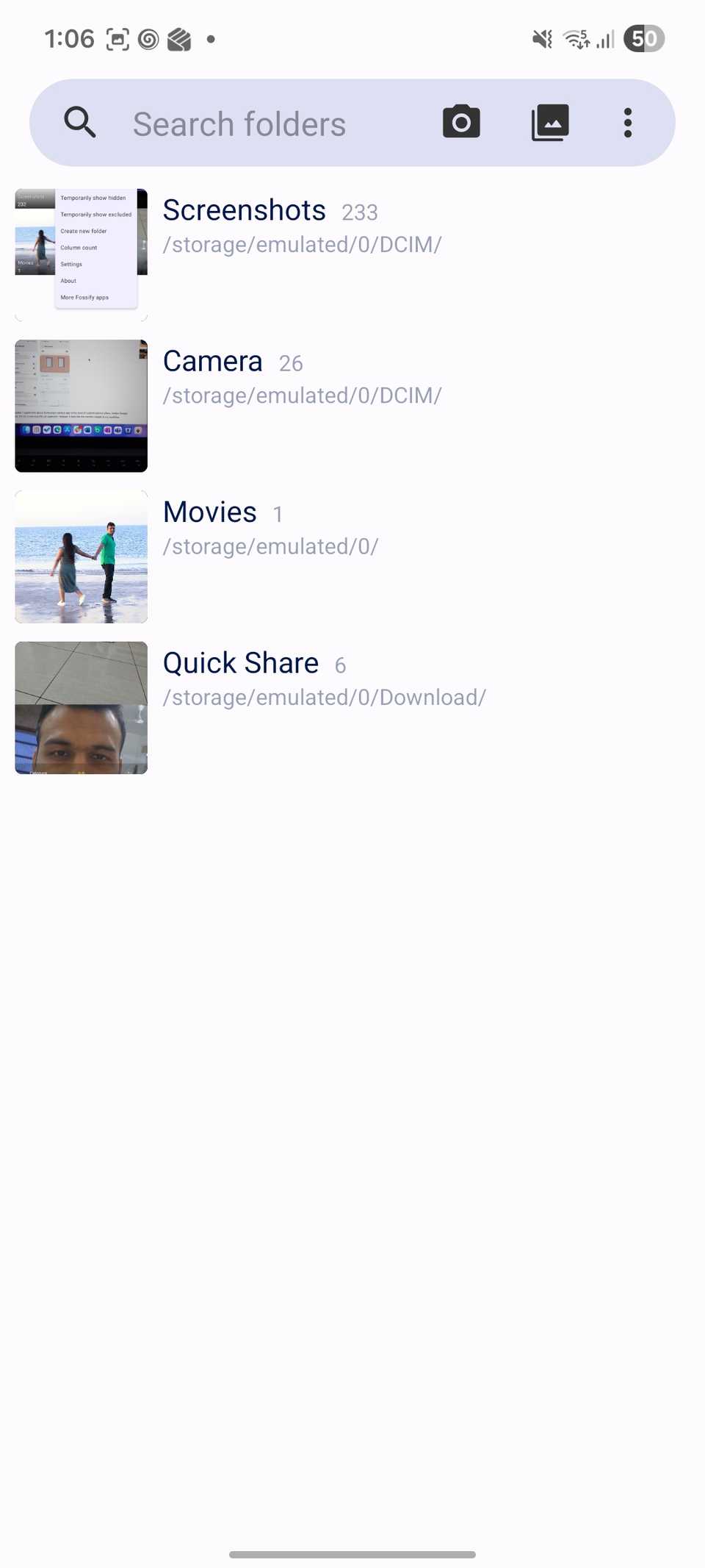 Visualizzazione elenco della Galleria Fossify