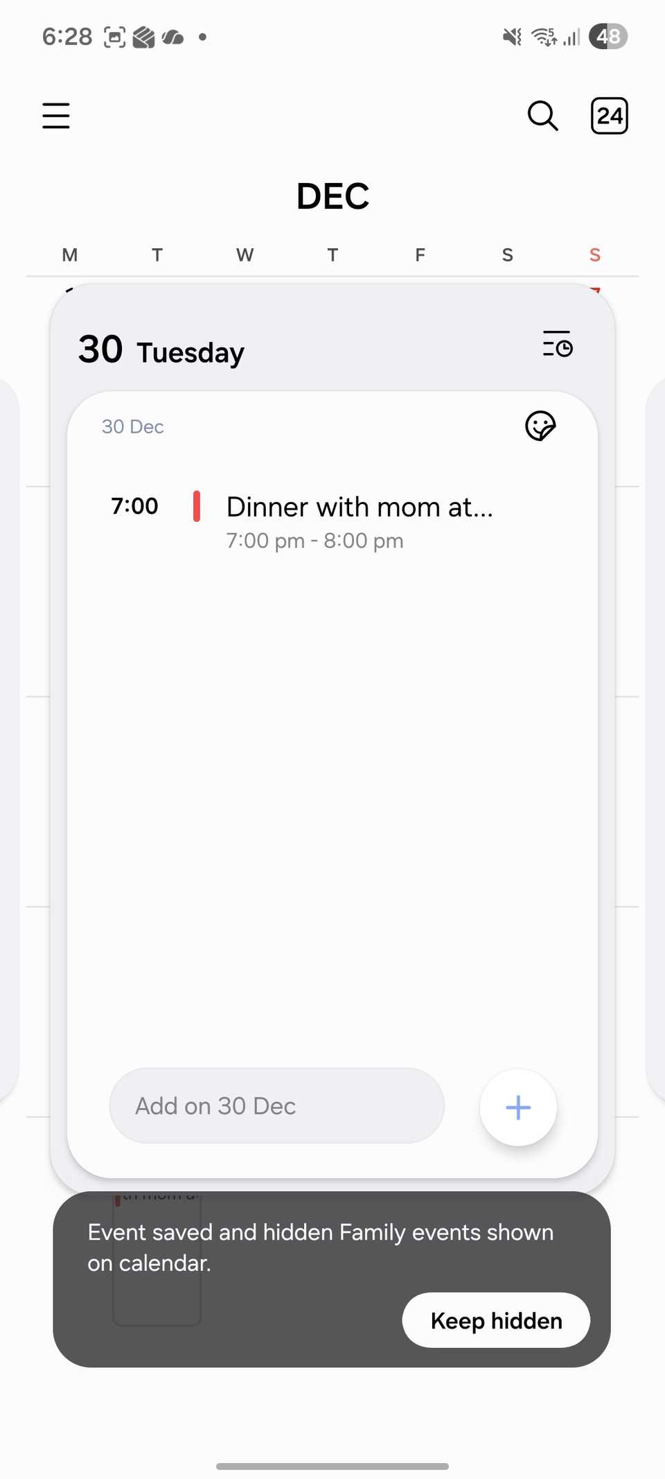 aggiungere un evento nel Calendario Samsung