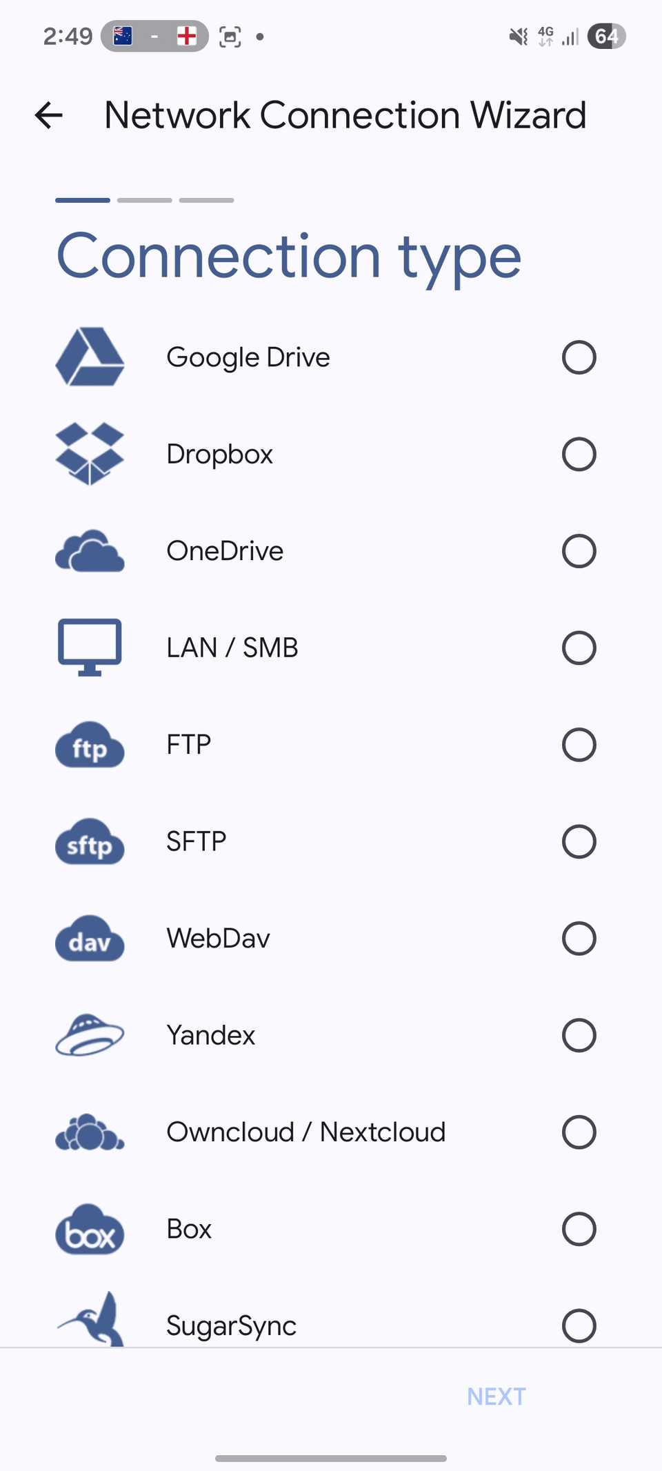 Solid Explorer cloud storage