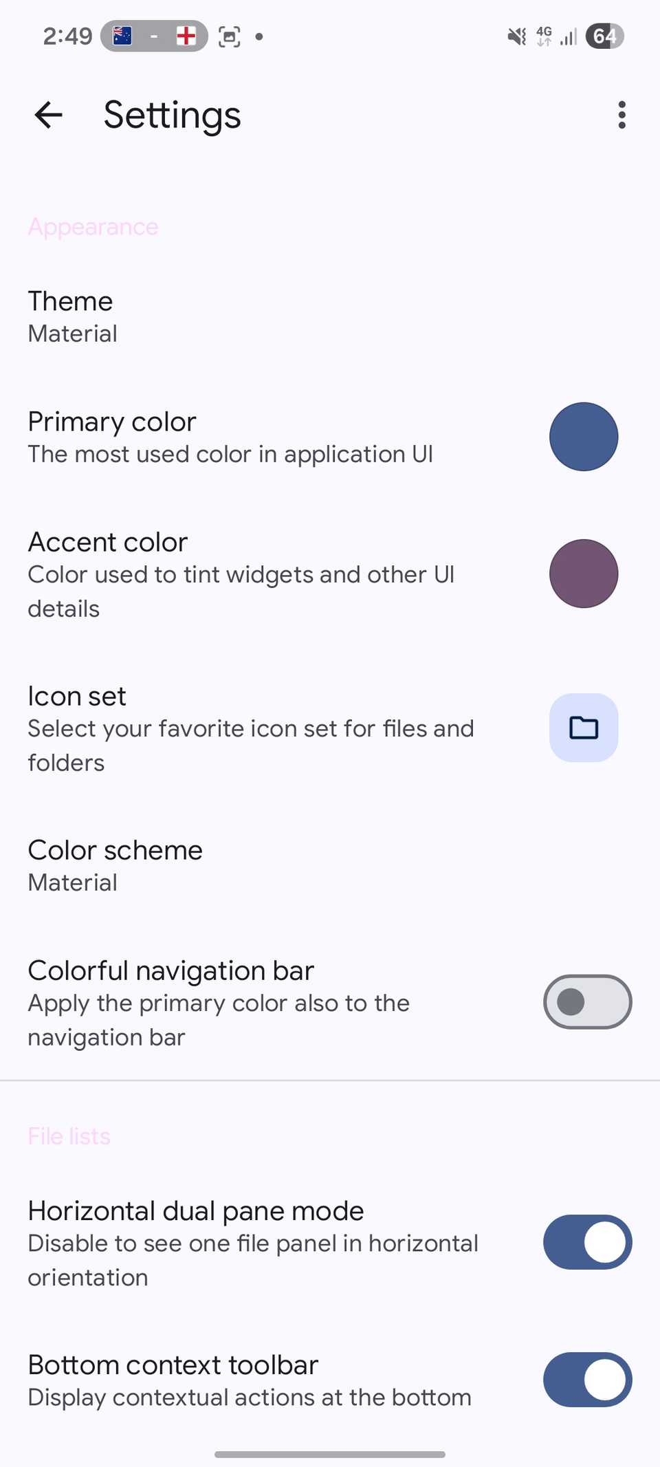 Solid Explorer settings