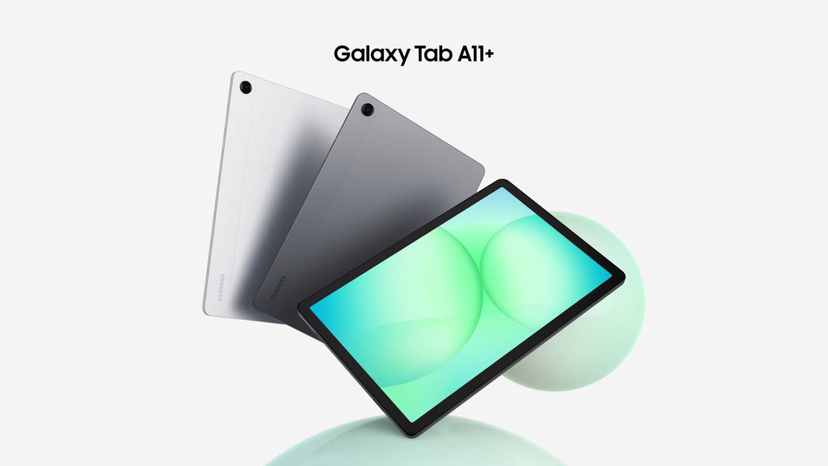 Uma imagem destacando o Tab A11+ da Samsung.