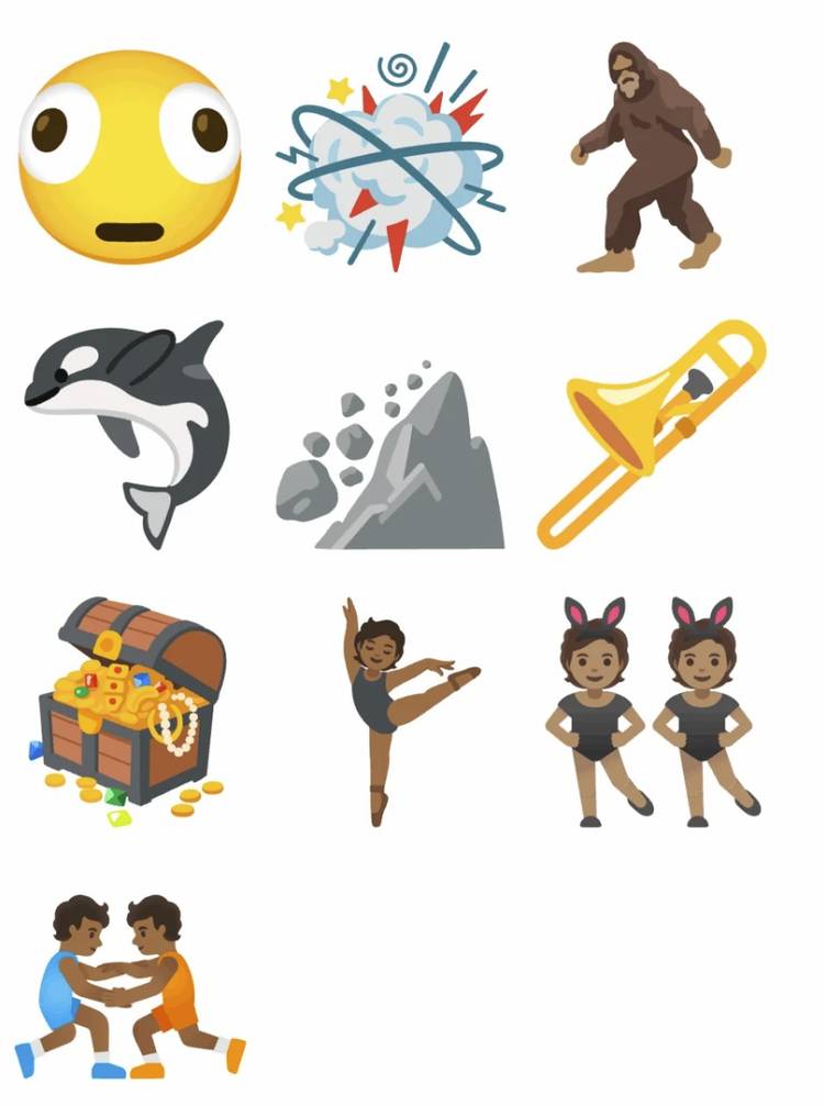 Uma imagem destacando vários novos emojis Unicode 17.