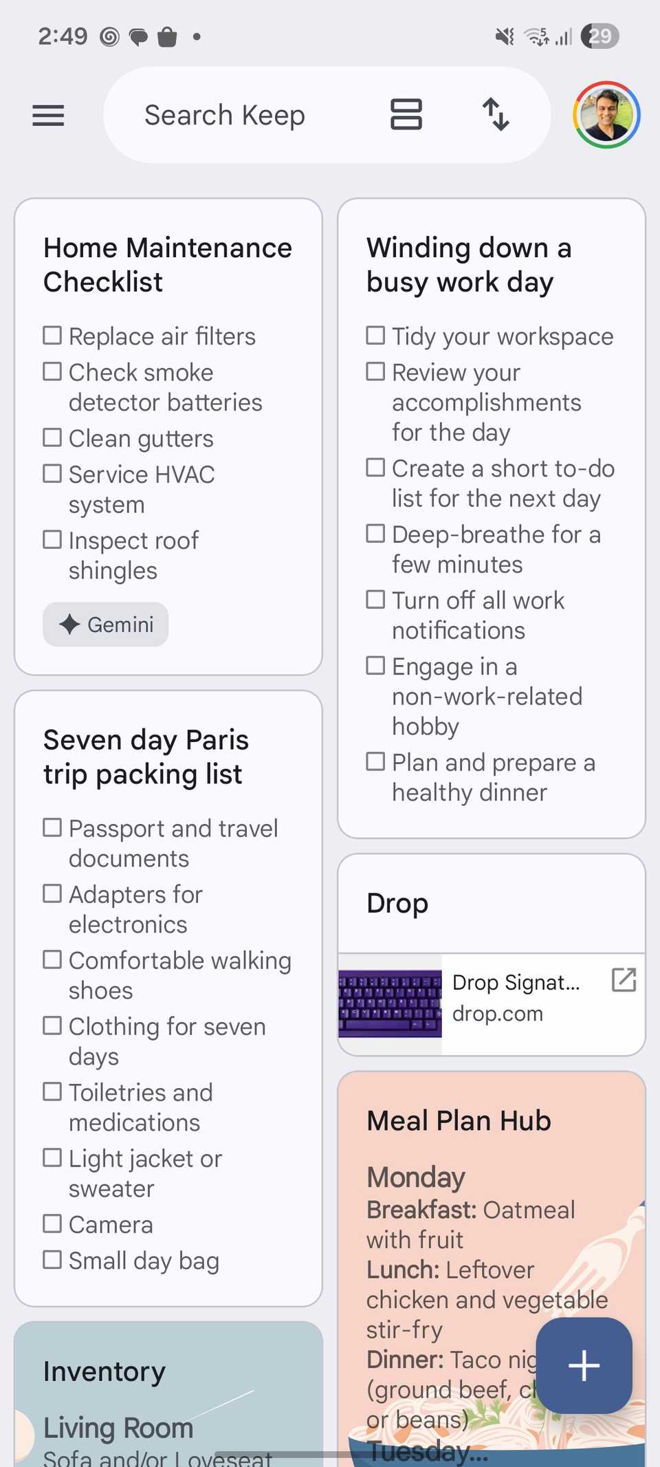 Google Keep su Android