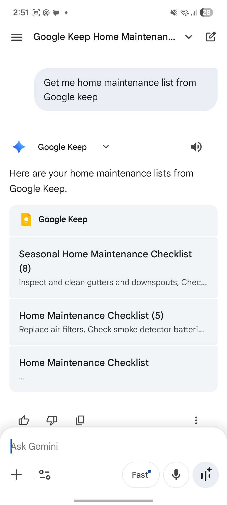 I started using Gemini to create notes in Google Keep, and it's been a ...