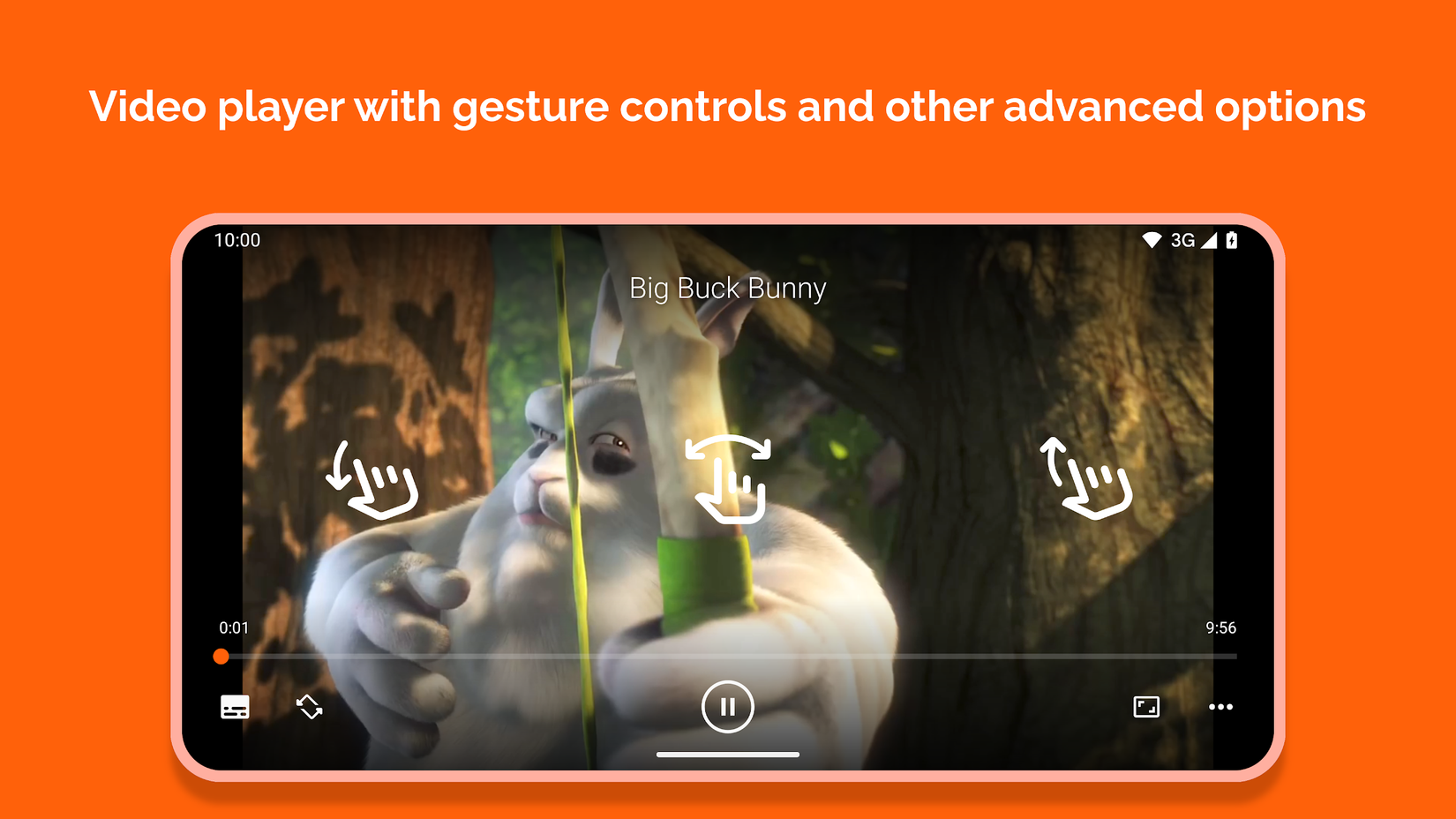 Uma captura de tela da interface do aplicativo móvel VLC