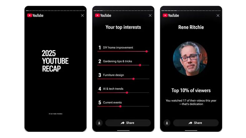 YouTube finally expands its year-end Recap to videos
