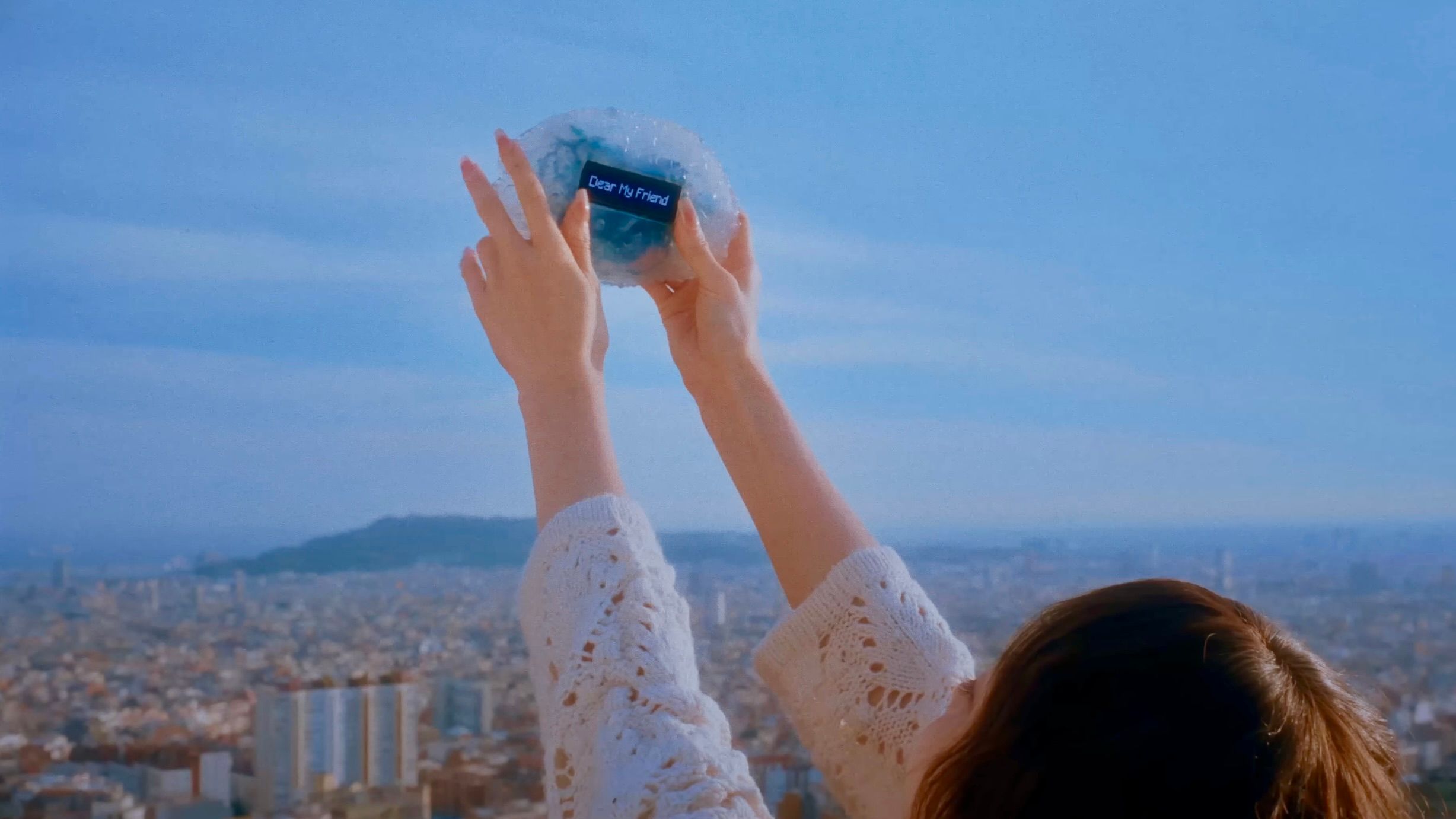 A screenshot taken from the XO, My Cyberlove music video