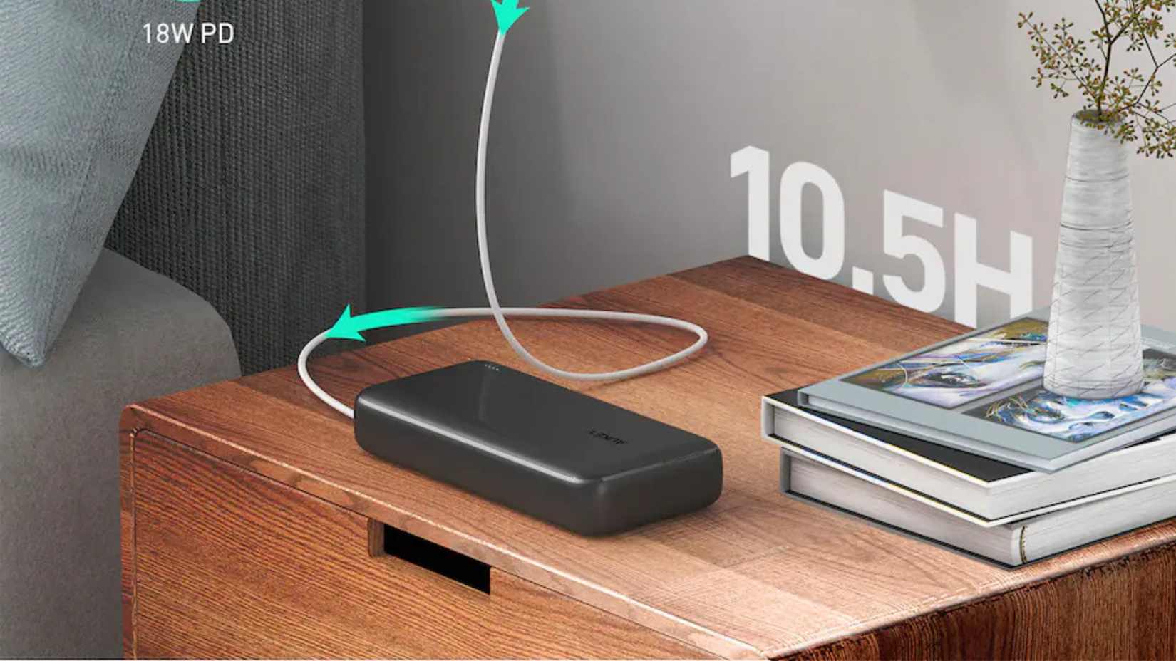 Ricarica Aukey Basix Plus sulla scrivania