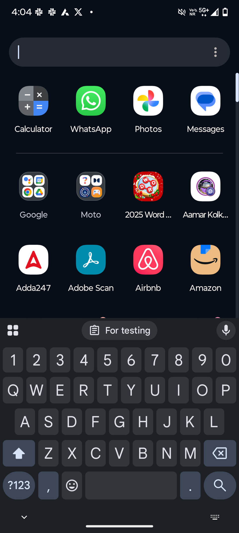 Screenshot che mostra i suggerimenti degli Appunti di Gboard