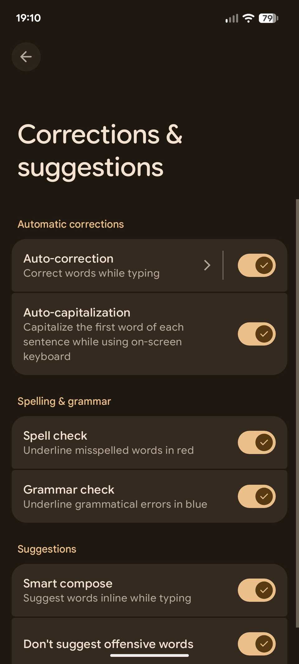 Menu Impostazioni Gboard M3E-1