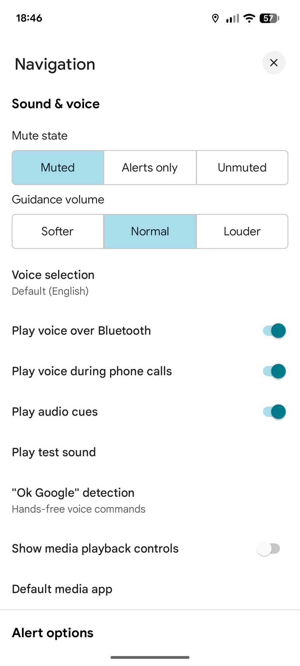 Uno screenshot che mostra il menu di navigazione aggiornato di Google Maps nella pagina Impostazioni