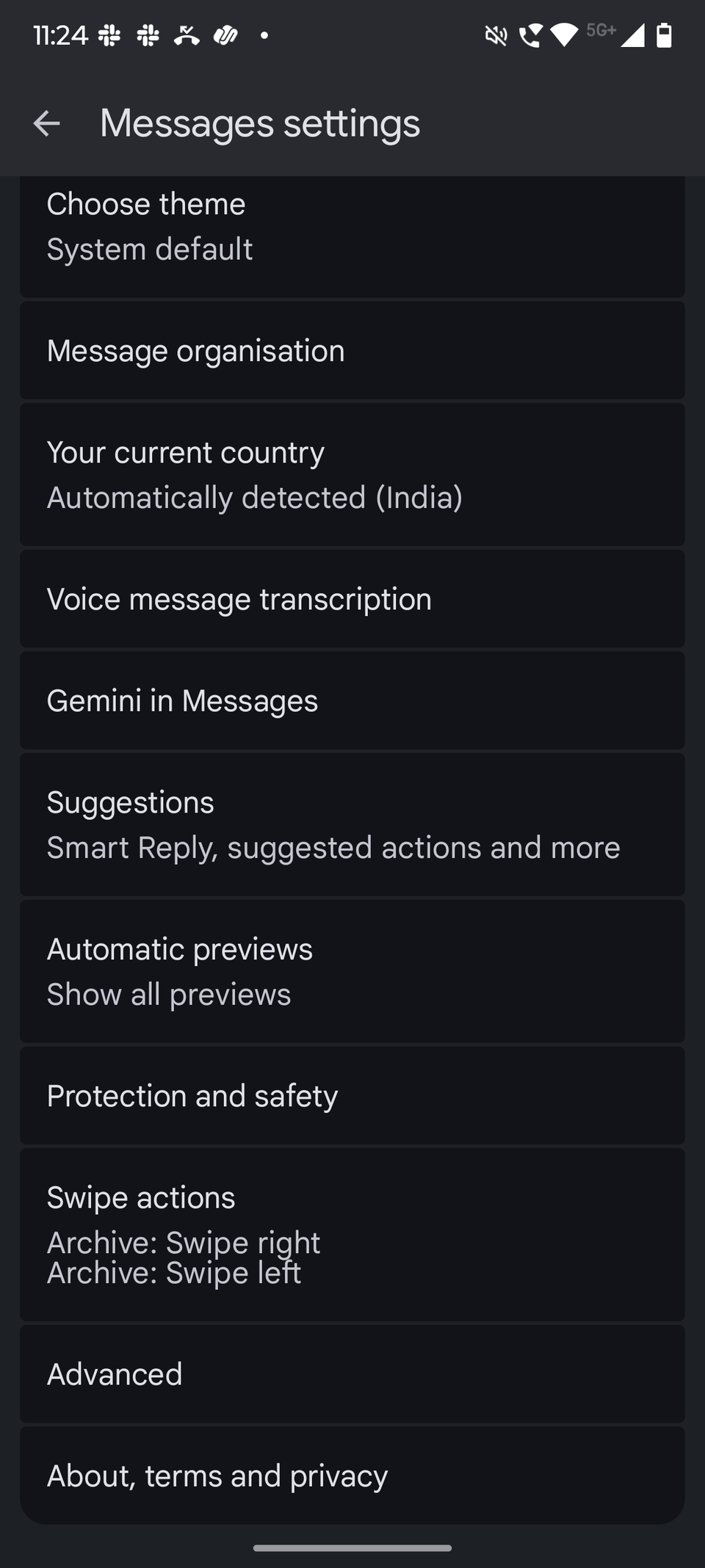 Screenshot che mostra la risposta intelligente ai messaggi Google