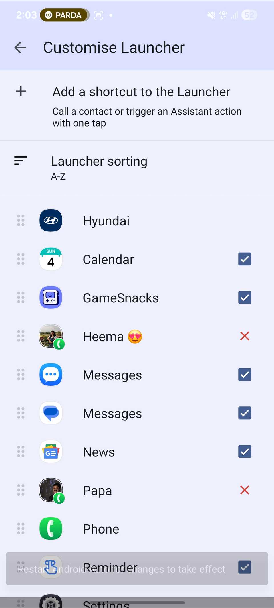Personalizzazione del launcher Android Auto