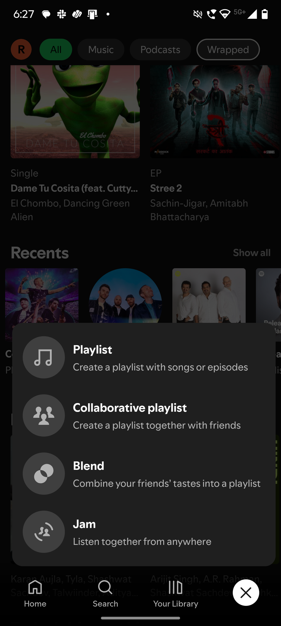 Screenshot showing Spotify's Blend