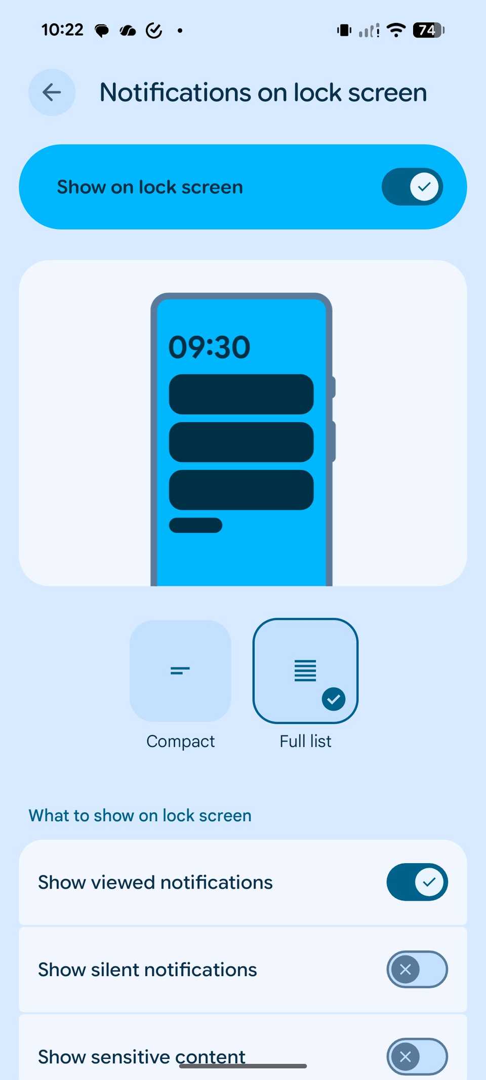 change lock screen notifications on Pixel