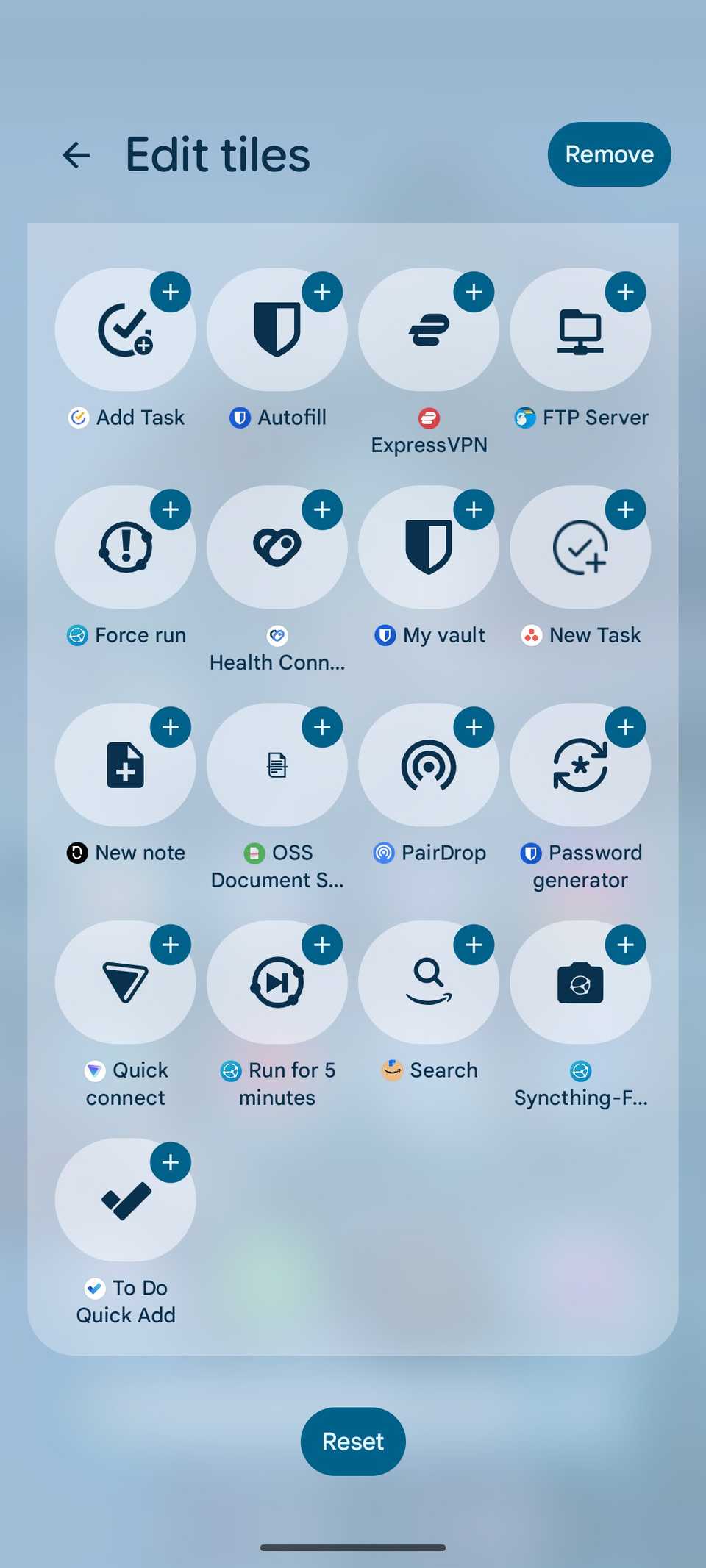 quick tiles on Pixel