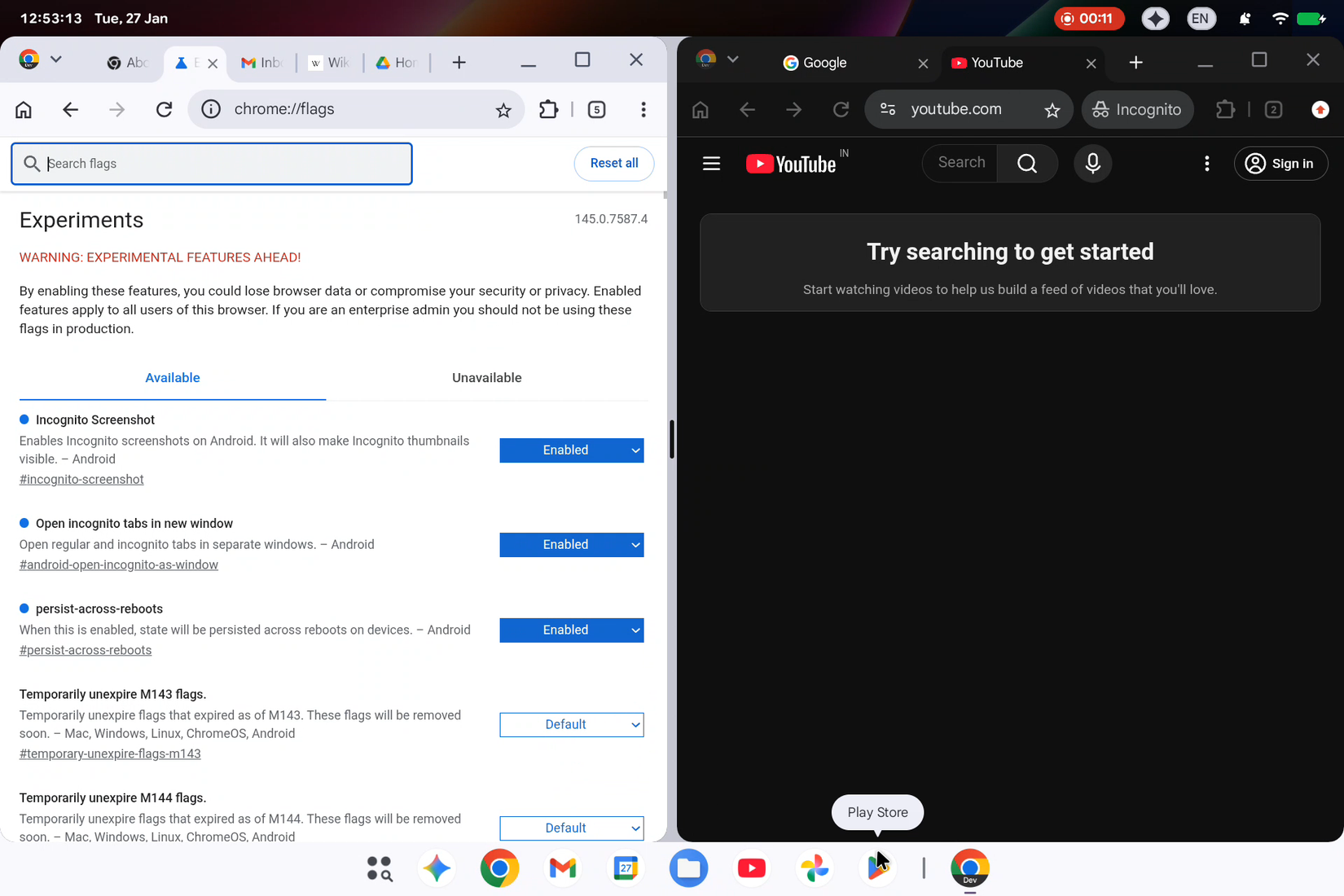 Sistema operativo in alluminio che mostra il funzionamento multischermo.