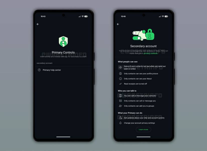 Uma imagem destacando os próximos controles parentais e contas secundárias do WhatsApp.