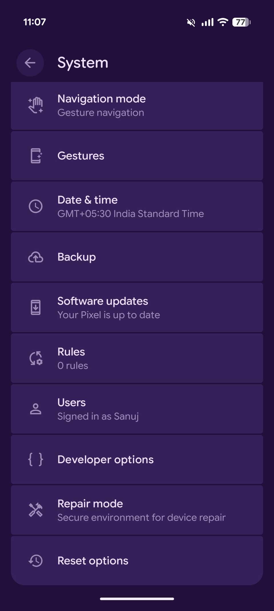 Schermata delle impostazioni del sistema Android che evidenzia il menu delle opzioni sviluppatore