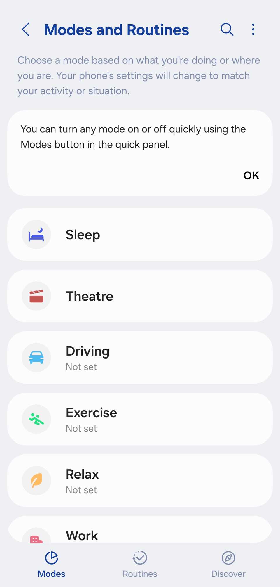 Modalità e routine Samsung