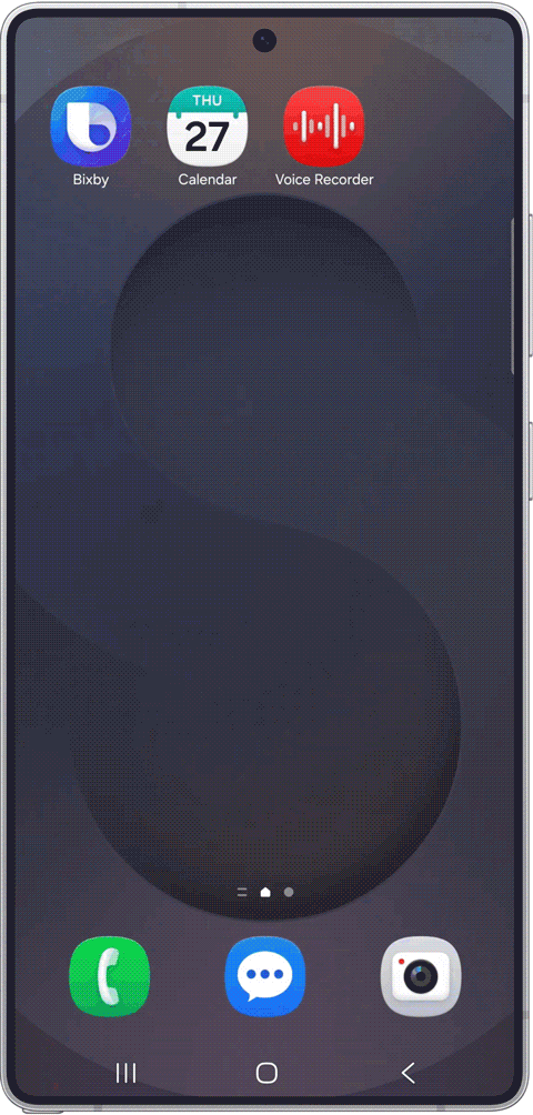 Una GIF che mette in evidenza i risultati della ricerca web in tempo reale di Bixby.