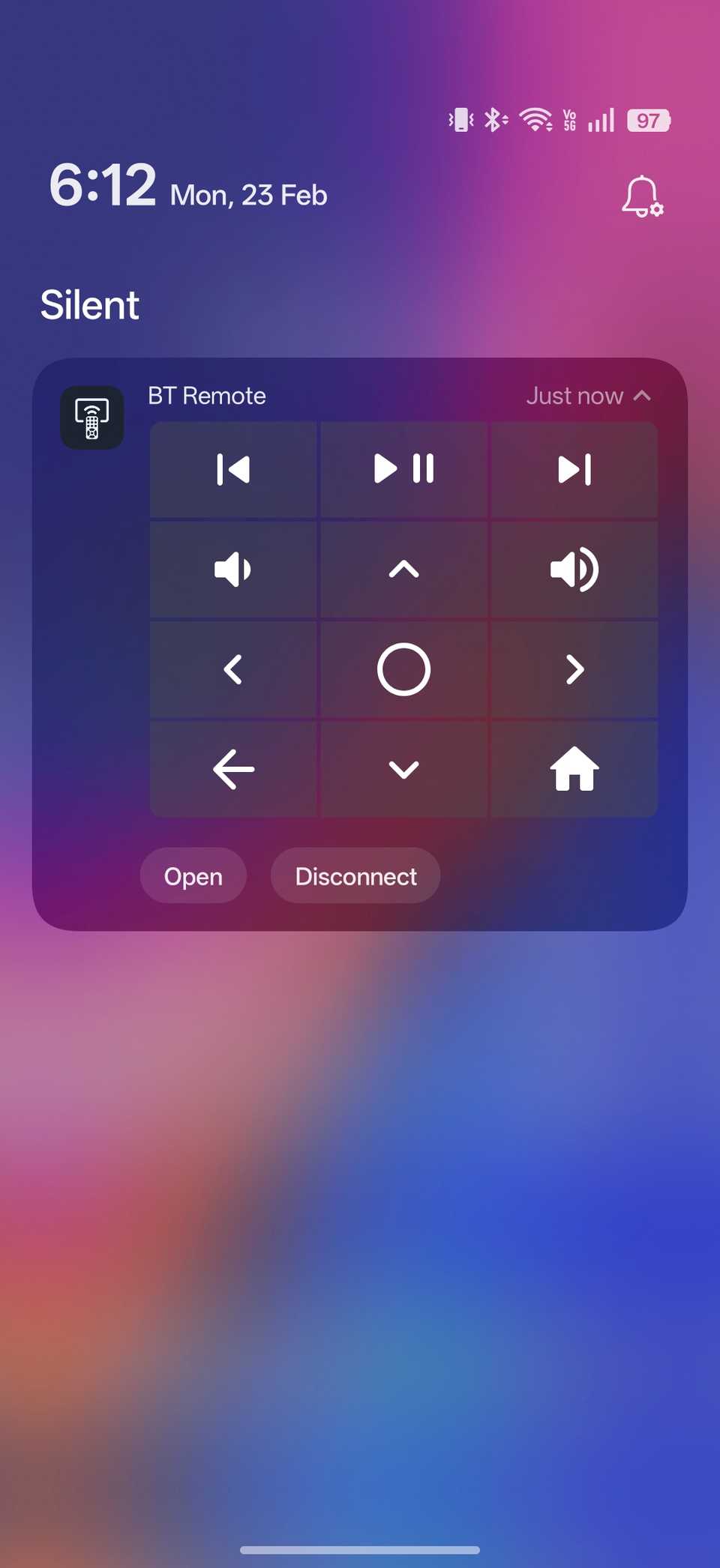 Controllo delle notifiche persistenti dell'app BT Remote