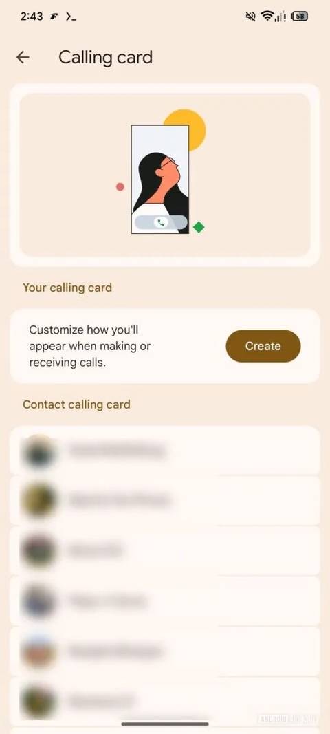 Schermata di gestione delle carte telefoniche google phone-aa