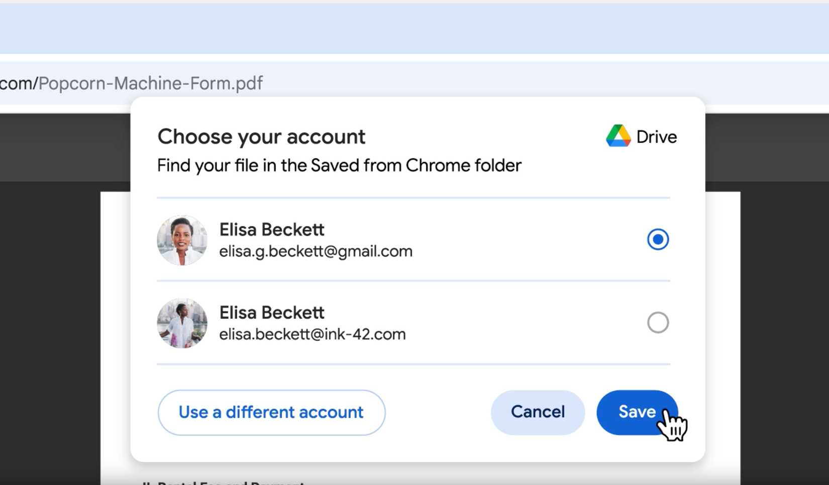 Uma imagem destacando uma nova opção que permite aos usuários baixar PDFs diretamente do Google Drive a partir do Chrome.