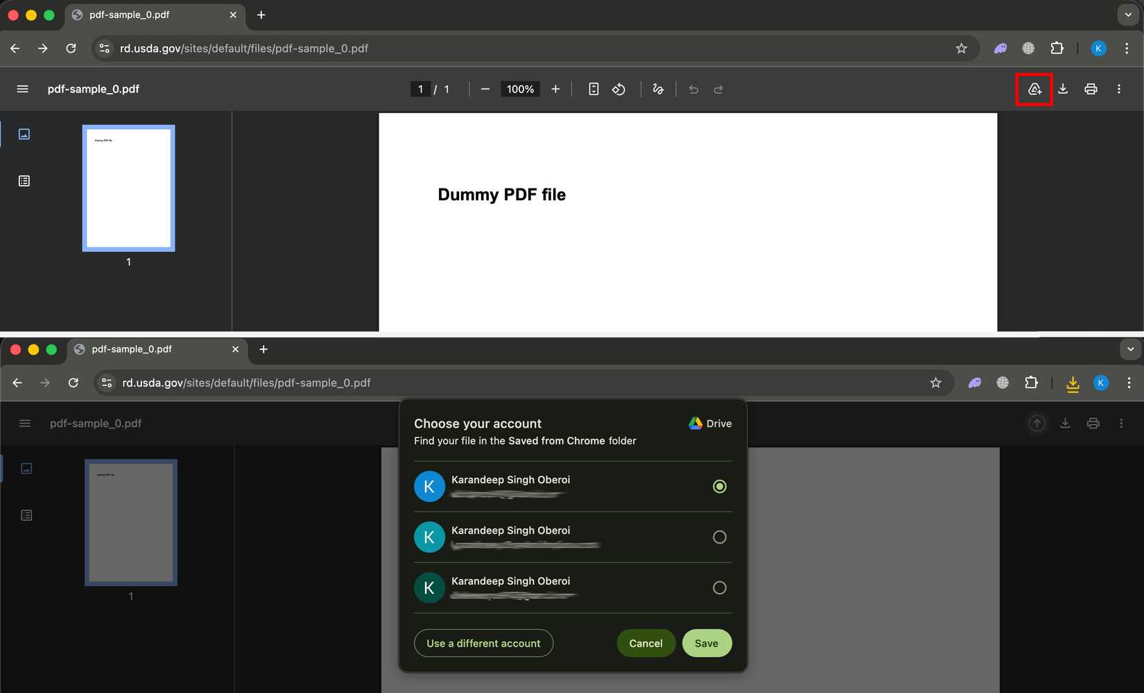 Un'immagine che mette in evidenza la nuova funzionalità Download to Drive di Chrome.