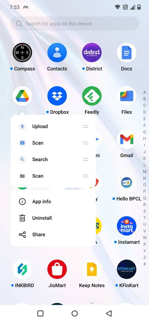 Screenshot che mostra come creare un collegamento a Google Drive
