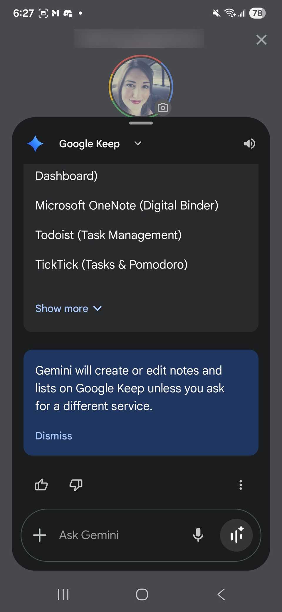 Google Keep è il luogo predefinito in cui creare o modificare note con l'integrazione Gemini