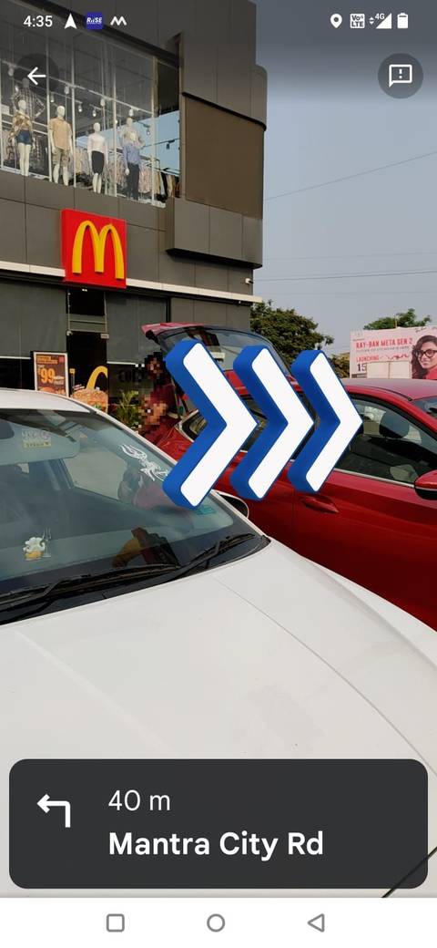 Screenshot showing the Live View AR overlay in Google Maps