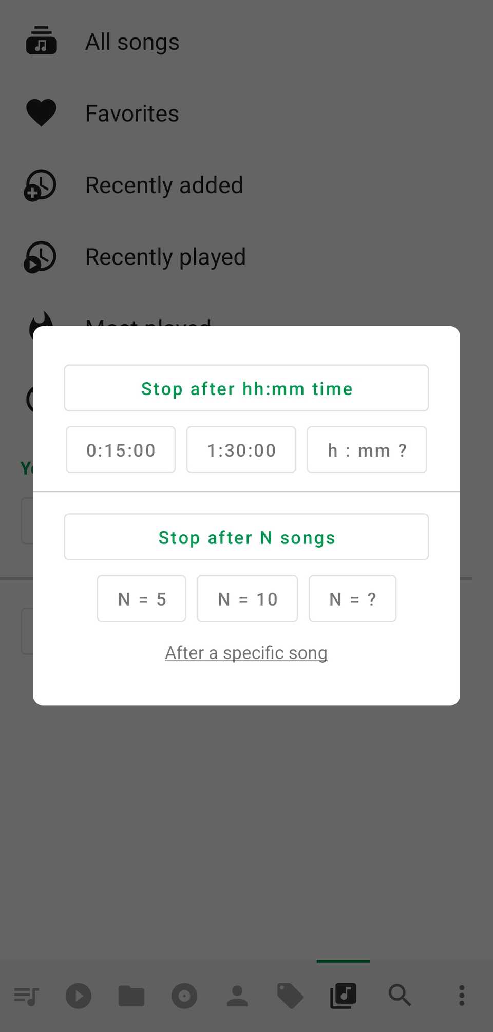 Timer di spegnimento Musicolet