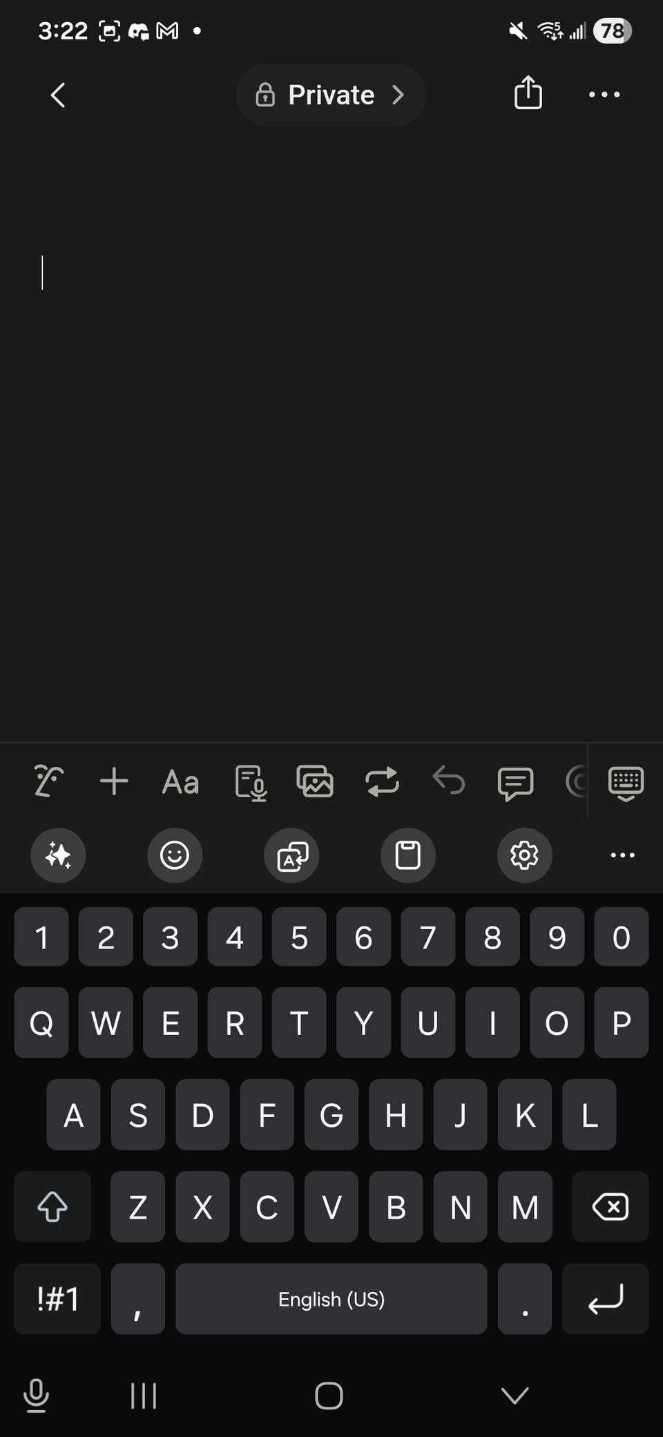 Viene visualizzata una nuova pagina sull'app mobile Notion che mostra l'interfaccia utente