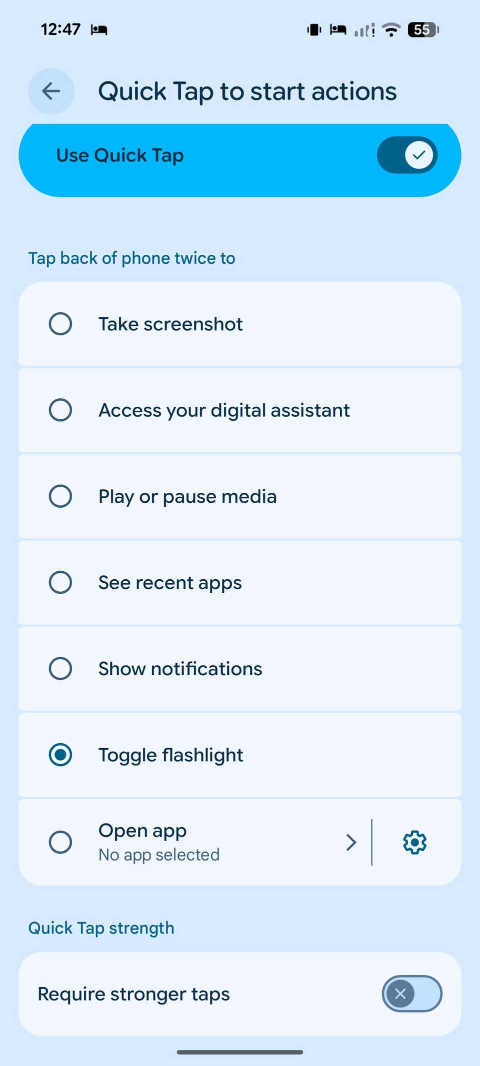 aprire la telecamera con un tocco rapido