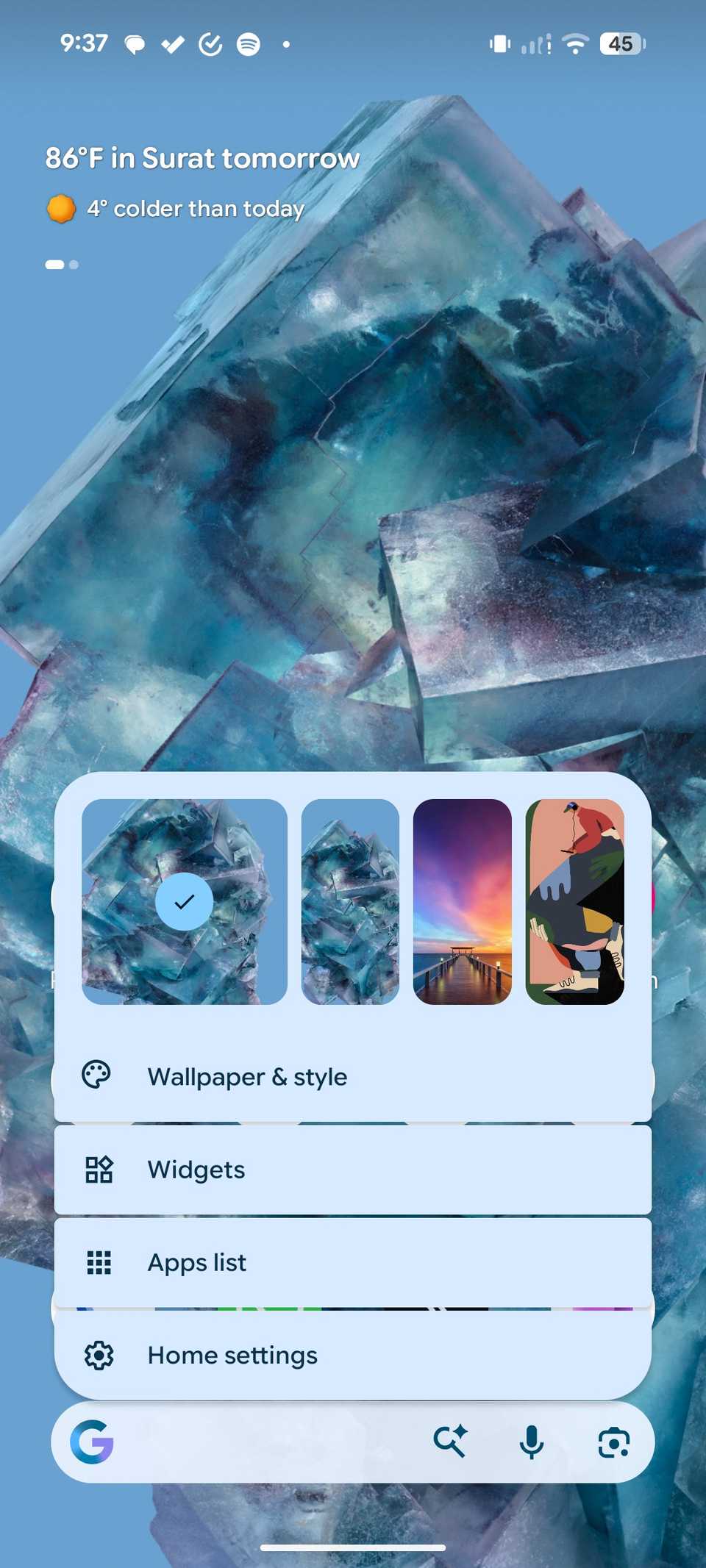 Impostazioni della casa Pixel