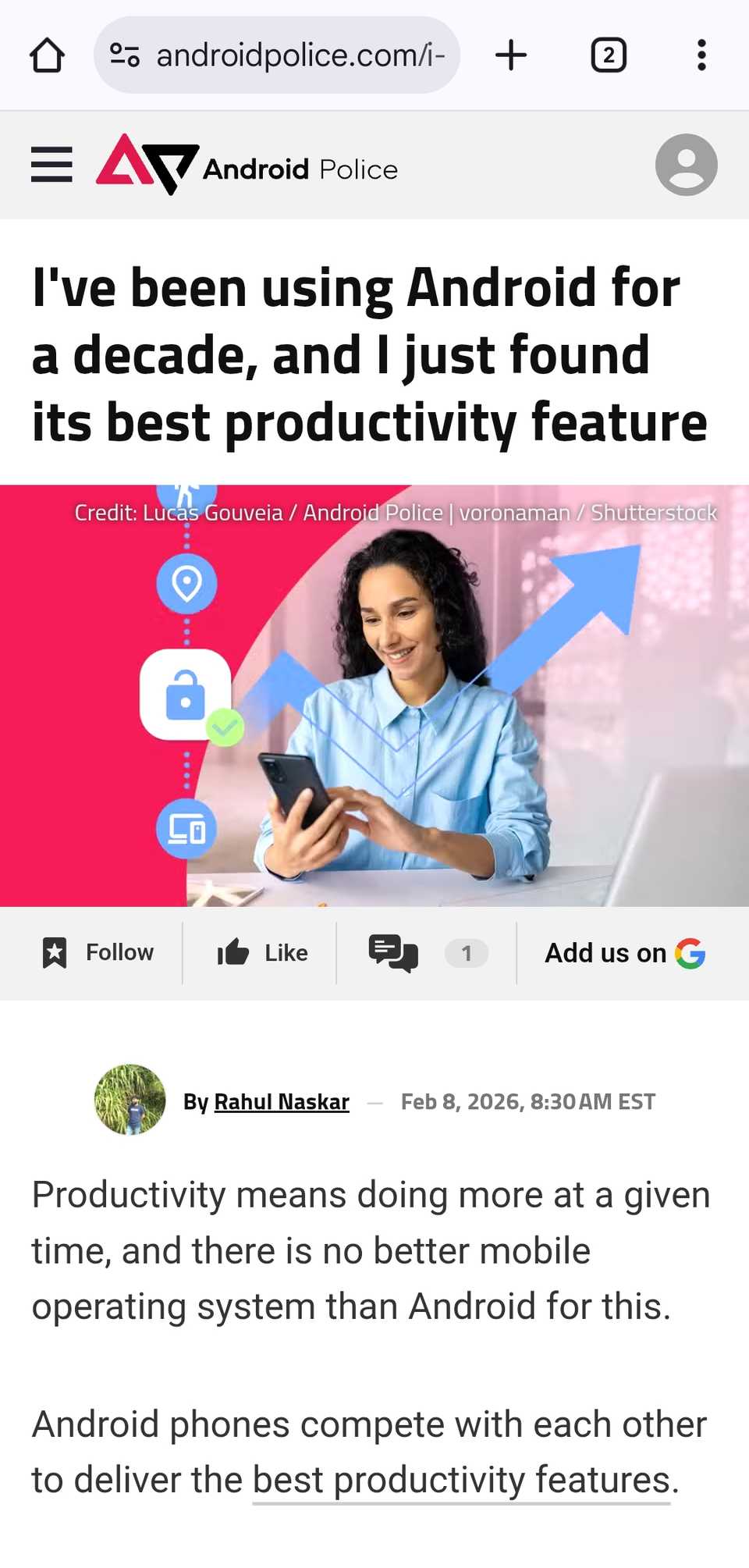 Apri una pagina web in Chrome Android
