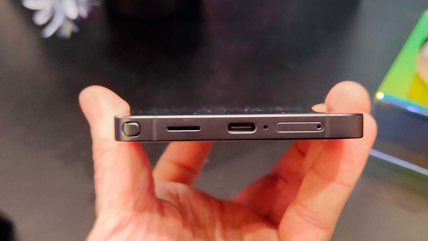 Samsung Galaxy S26 Ultra phone showing the speaker grille