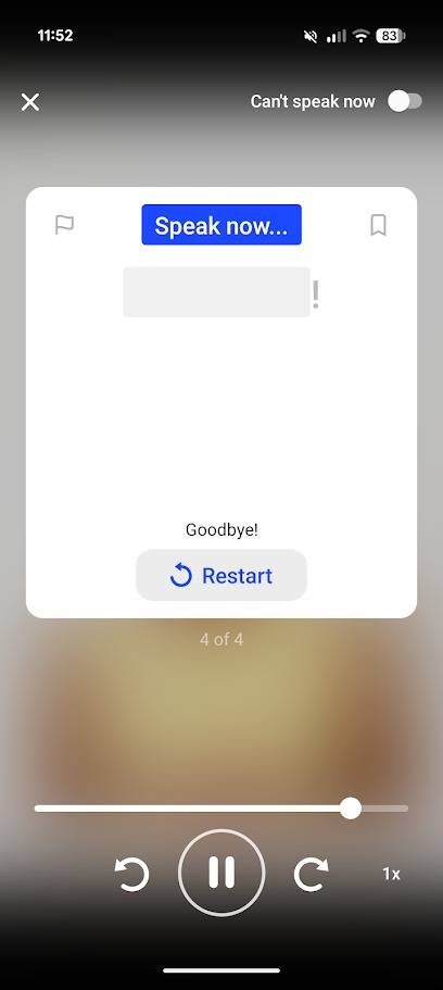 language exercise in speak app