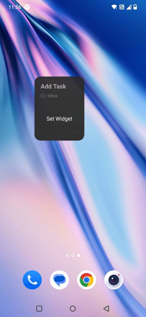Screenshot che mostra un widget attività da TickTick