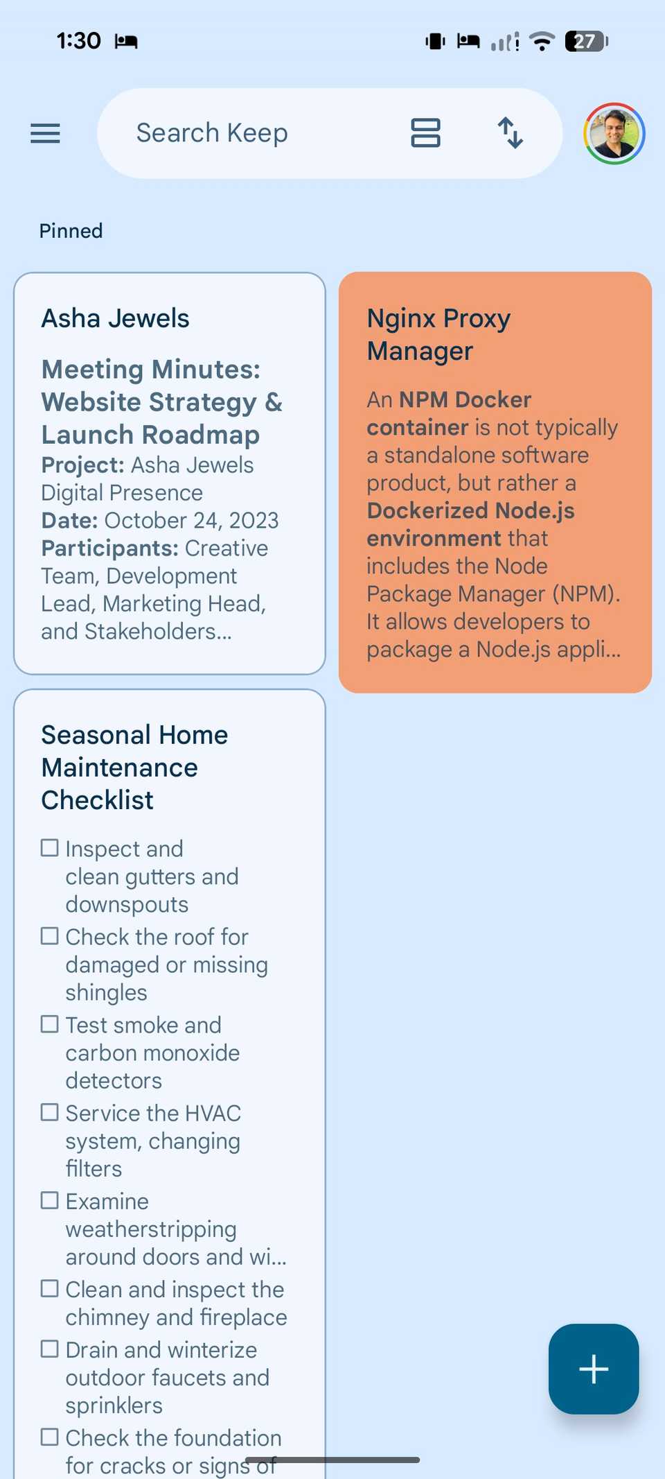 Google Keep on Android