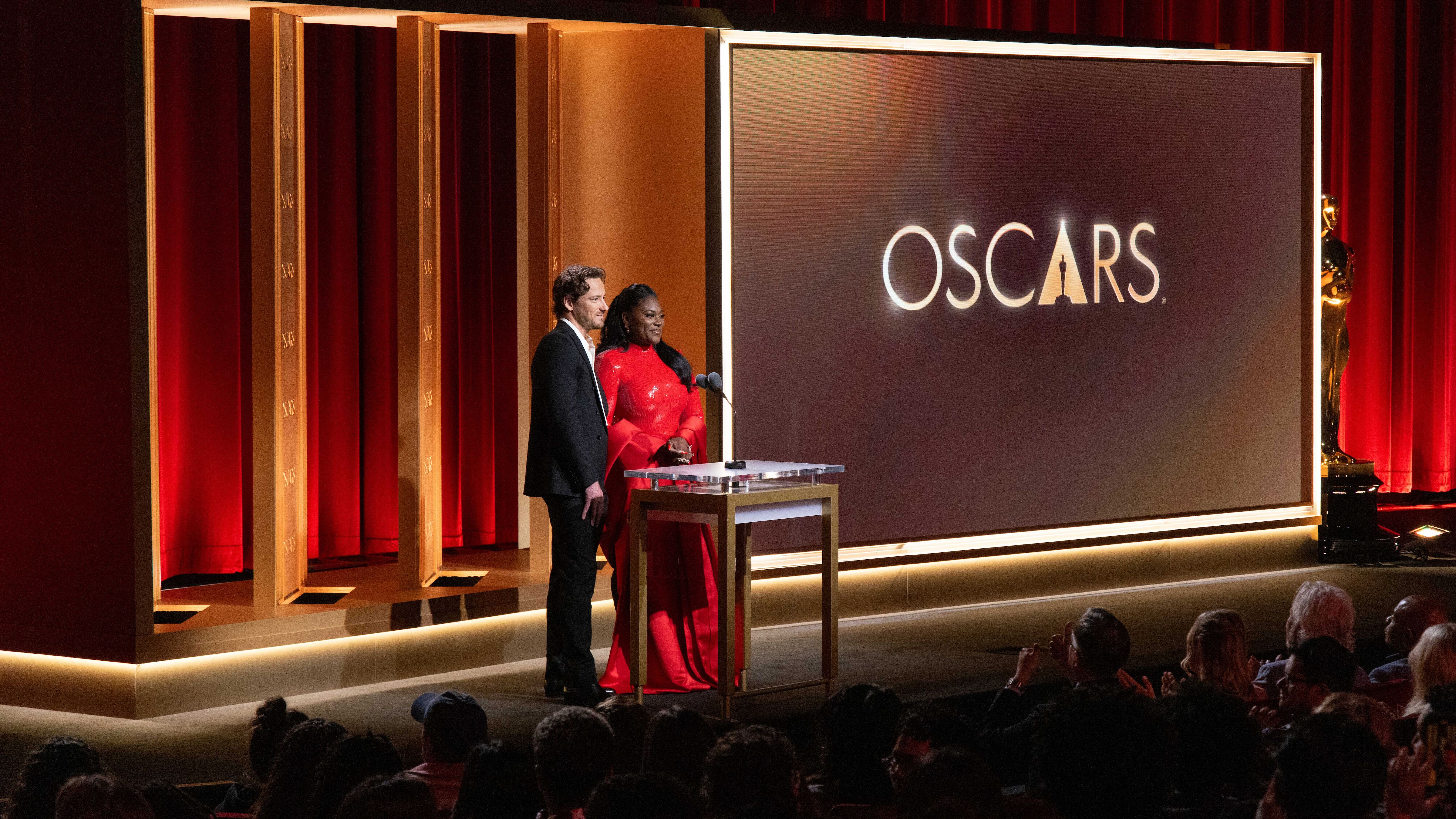 Danielle Brooks and Lewis Pullman at the 2026 Oscar nominations event