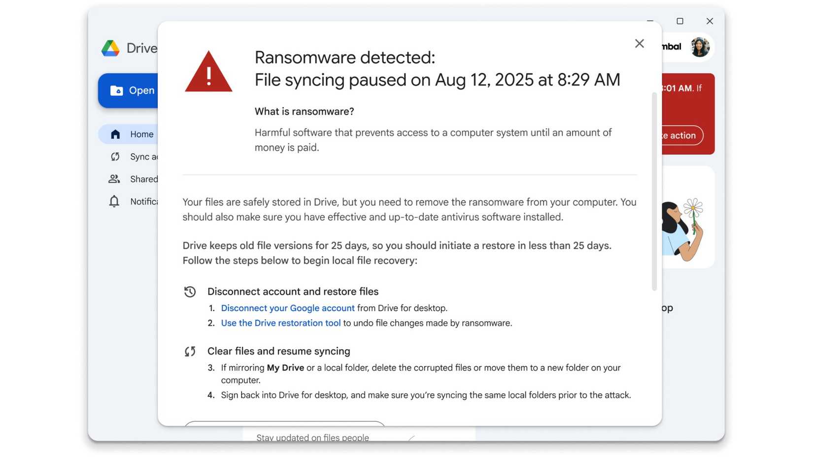 Ανίχνευση Ransomware του Google Drive